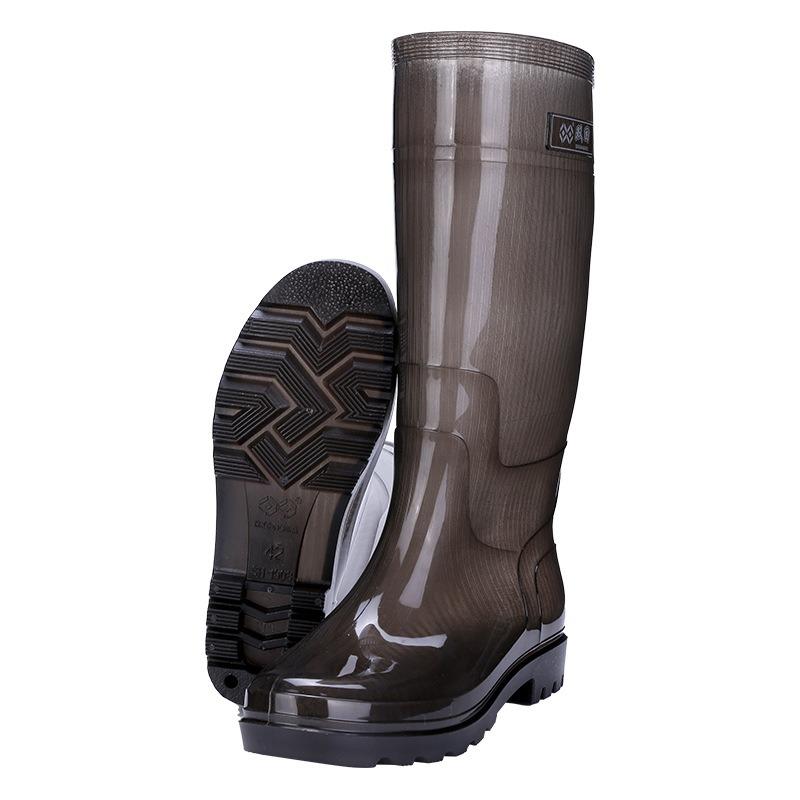 Men's High Rain Boots, No Cloth Jelly Rain Shoes, Mining Rain Boots, Non-slip and Wear-resistant Rubber Shoes, Work Rain Boots