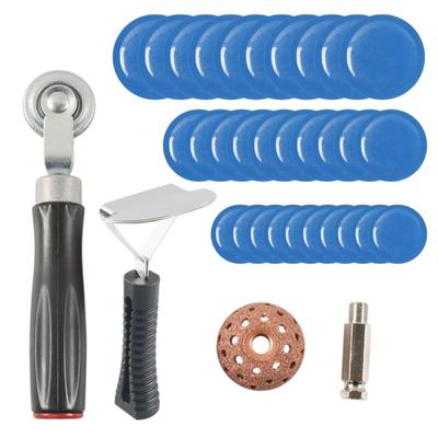 Complete 34pc Tire Maintenance Kit Includes 32mm 42mm 58mm Repair Patches Grinders For Vehicles And Machinery