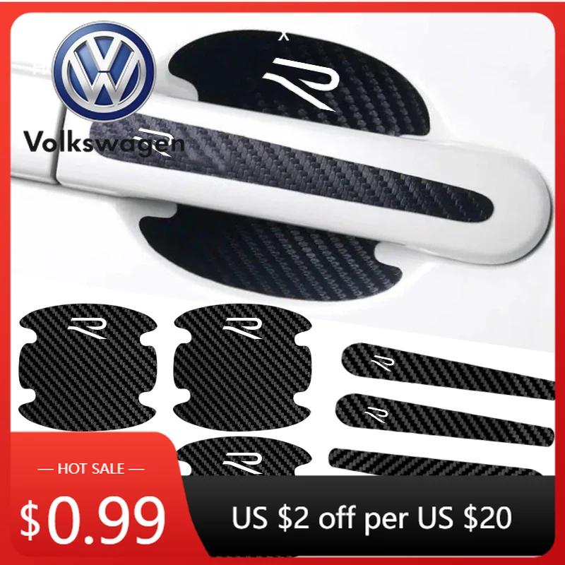 2026 Hot VOLKSWAGEN Car Sticker Anti Scratch Door Handle Carbon Fiber Protector Tape for Volkswagen VW New R Line Rline Bora Gol CW8