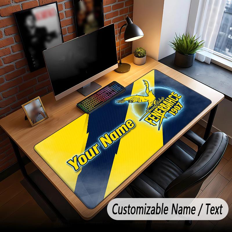 Large Mouse Pad Fenerbahçe FC Print Custom Name Text Desk Mat for Office Gaming