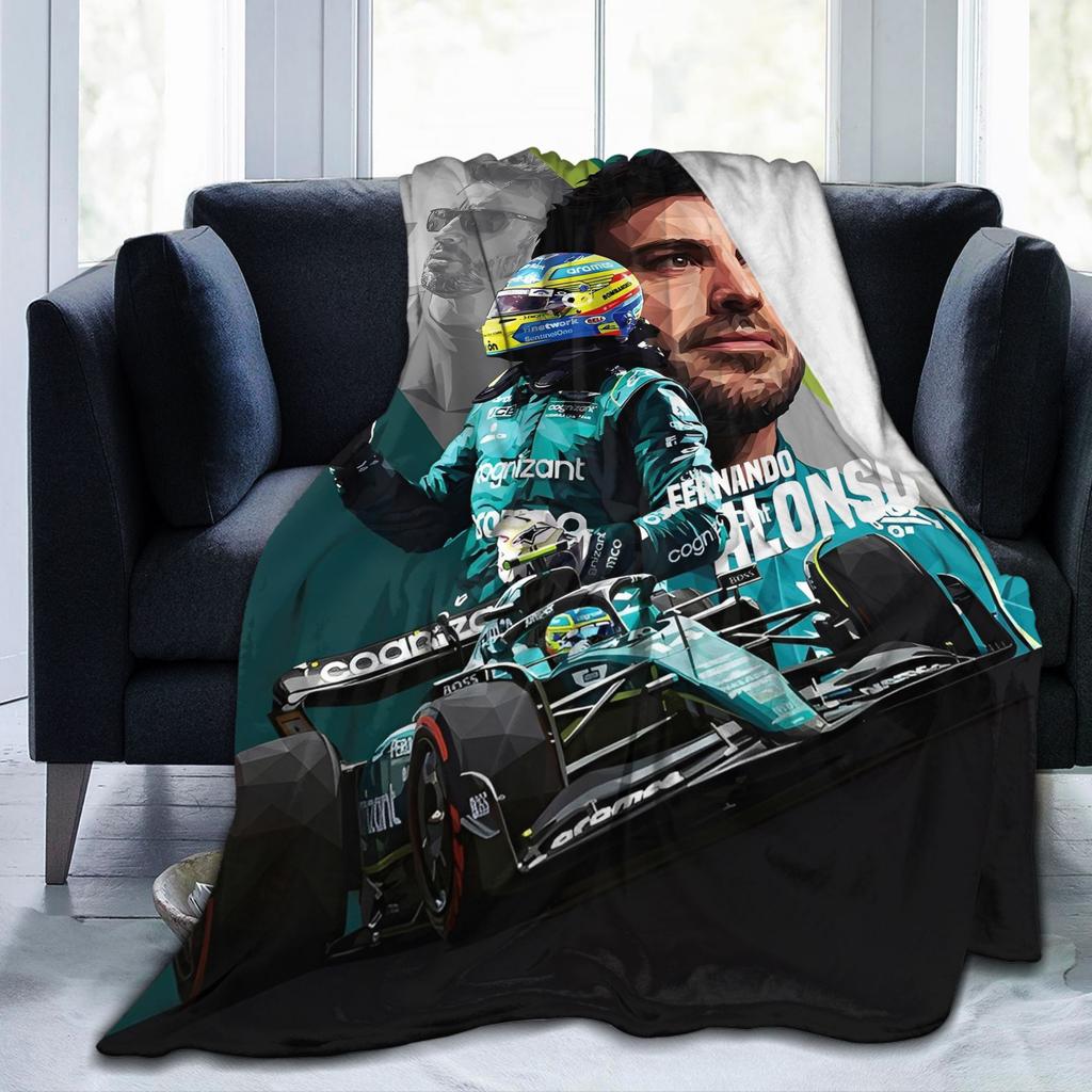 Coperte da Corsa Fernando Alonso Flanella Invernali Coperte Morbide Multifunzione per Divano Letto Trapunta