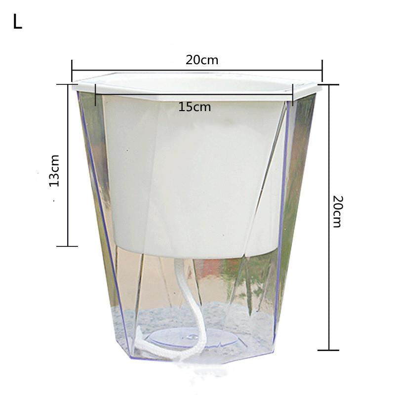 Blumentopf Selbstbewässerung Pflanzgefäß Transparentes Pflanzgefäß Blumentopf Wasserspeicherbecken Lager Gartenzubehör Heimdeko FU