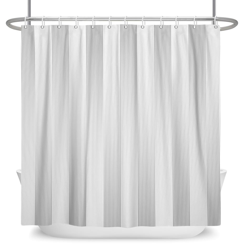 Purple Wisteria Floral Shower Curtain Elegant Abstract Line Print Waterproof Bath Curtain Bathroom Decor Polyester With Hooks