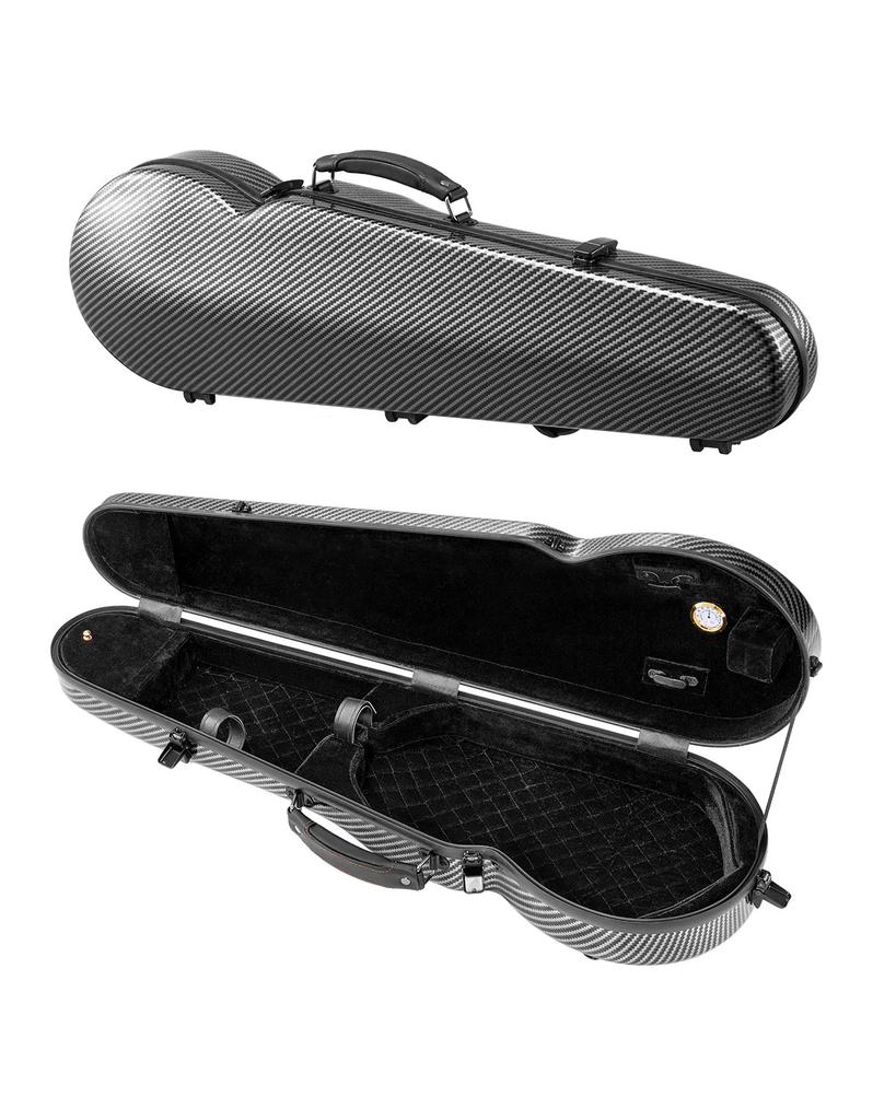 VEVOR 4/4 Full Size Violin Case, Built-in Hygrometer, Lightweight Portable Travel Carrying Bag, with Plush Lining, Dual Shoulder Straps, Anti-Scratch