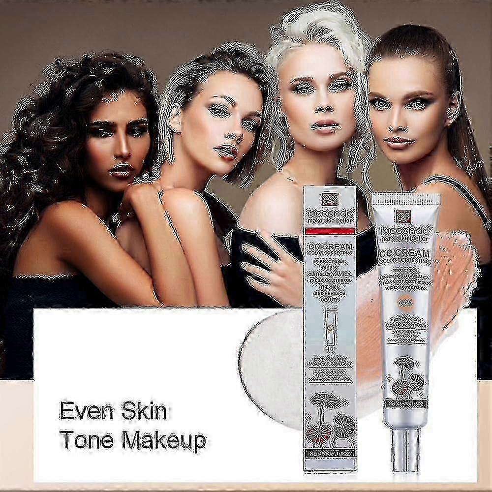 Korean Color Changing Cc Cream- 2 In1 Skincare Makeup,45ml Hydrating Foundation With Centella Asiatica Multi-purpose Pre-makeup Primer Moisturizing