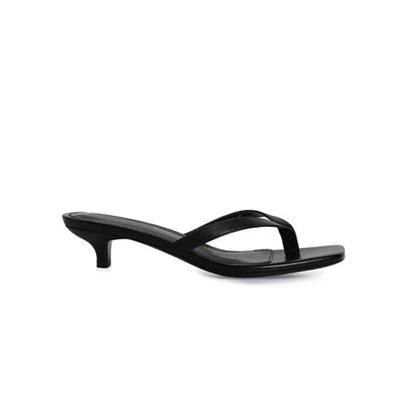 Sheepskin version~ Leather kitten and flip-flops women's fashion pinch high-heeled slippers thin-heeled sandals