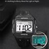 Herren Sport Elektronische Uhr Wasserdicht Nachtleuchtend Großer Bildschirm Quadratisch Outdoor Laufen Camping Studentenuhr