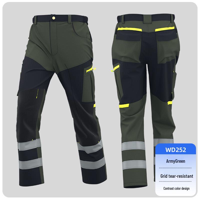 Tear-Resistant Multi-Pocket Work Pants for Spring and Autumn 2XL