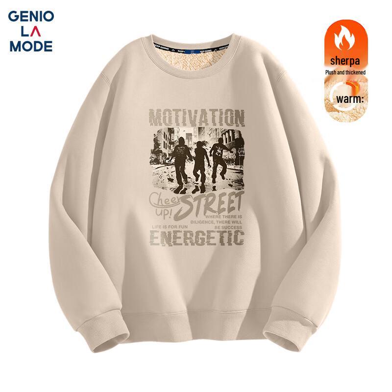

GENIOLAMODE Men s Heavyweight Fleece-Lined Round Neck Sweatshirt 3XL