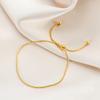 Trendy Simple Gold Color Snake Chain Stainless Steel Bracelets for Women Adjustable Female Daily Wear Bracelet Jewelry