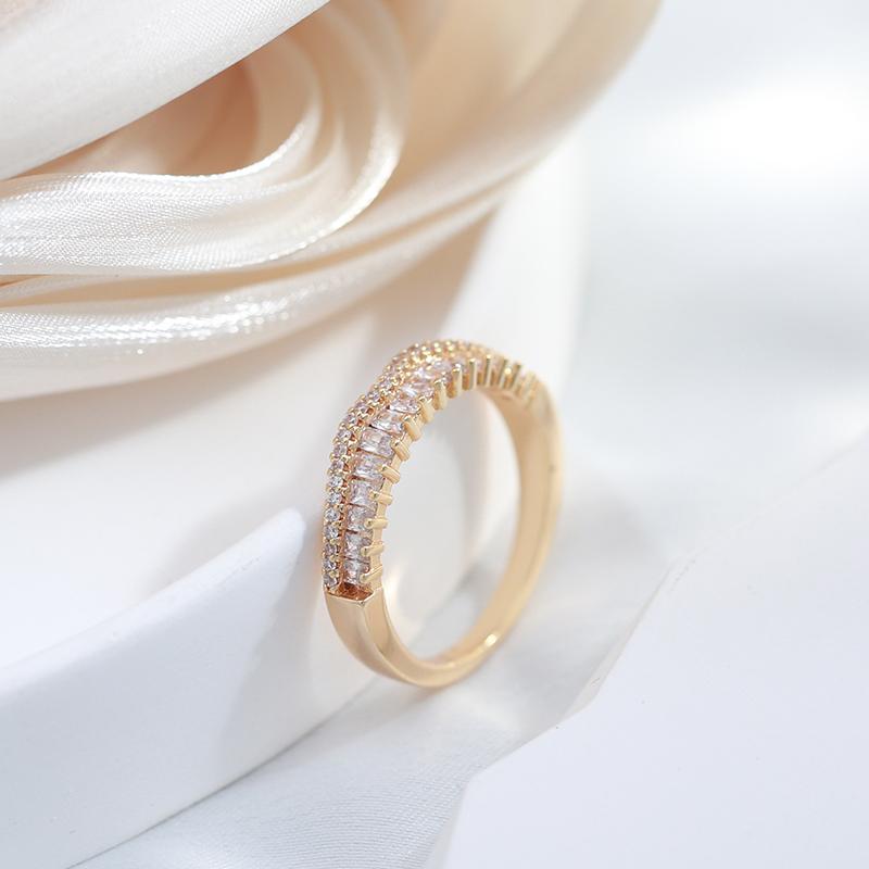 Kinel Natural Zircon Full Paved Rings For Women Luxury Rose Gold Color Fine Jewelry