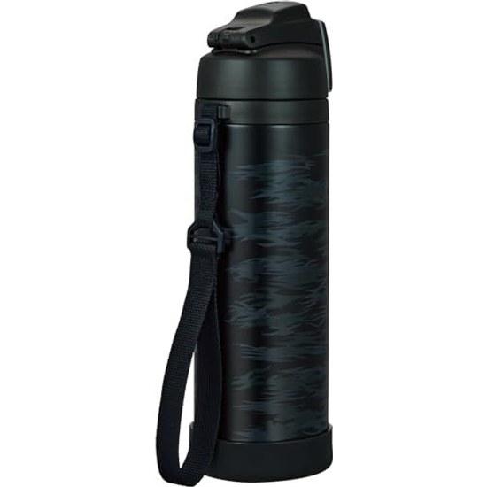 Thermos Water Bottle Vacuum Insulated Sports Strap 1L Black Gray Cold Retention Only FJI-1001 BKGY