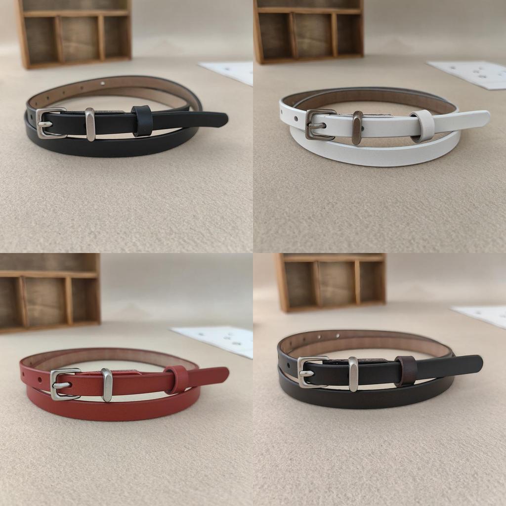 Classic Twolayer Leather Belt For Women With Silver Buckle For Casual And Office Wear