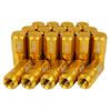 Durax Lightweight Aluminum Wheel Nuts Racing Nuts M12 P1.25 Bag Nuts Long Type Set of 20 (Gold/Gold)