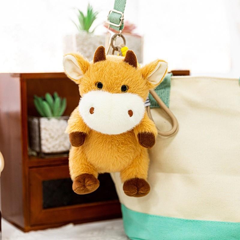 Little Cartoon Cow Plush Pendant With Pp Cotton For Kids Decoration Gift