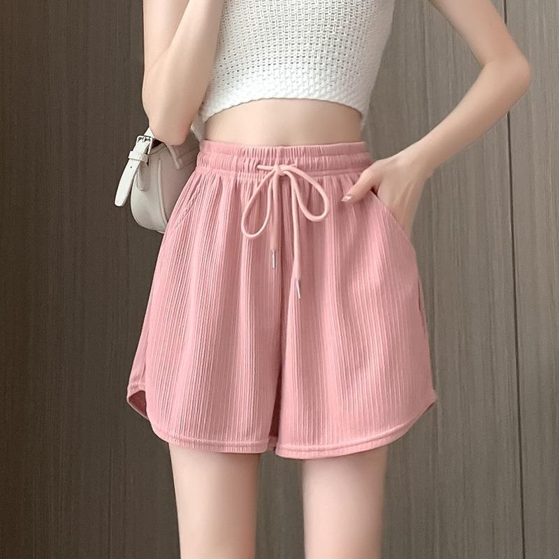 Rosa Sportshorts Damen Sommer Hochtailliert Kleiner Mann Laufen Weites Bein Lässige Hotpants