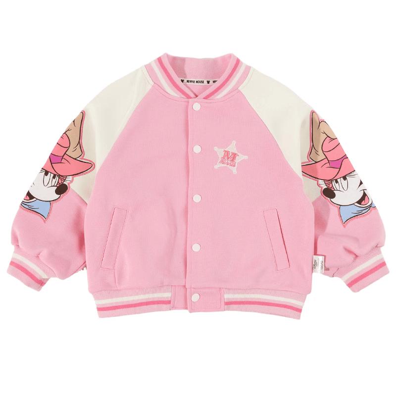 Disney Minnie Mouse Girls Contrast Baseball Jacket 100/52