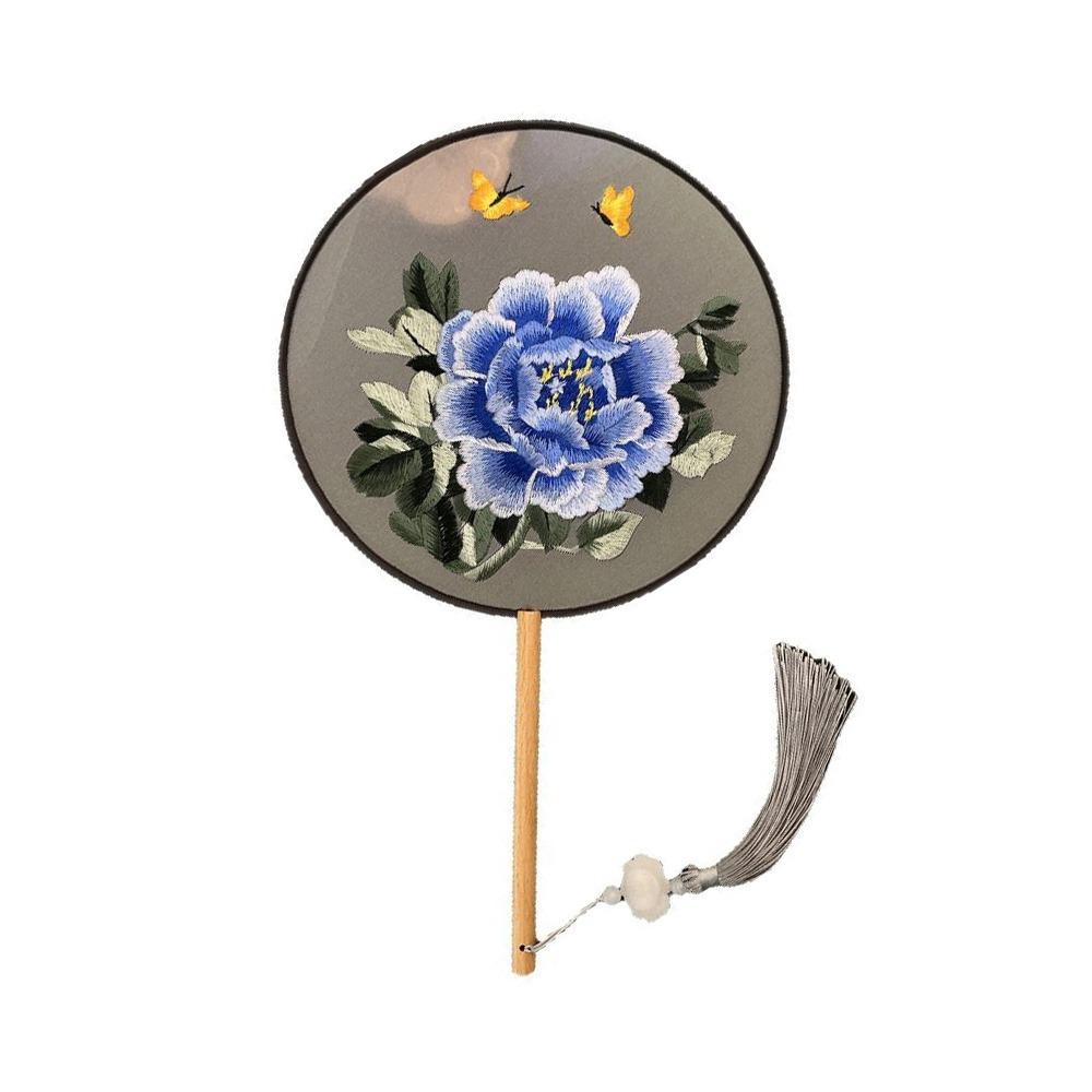 Chinese Style Embroidered Round Fan Silk Vintage Group Fan  Performance Props