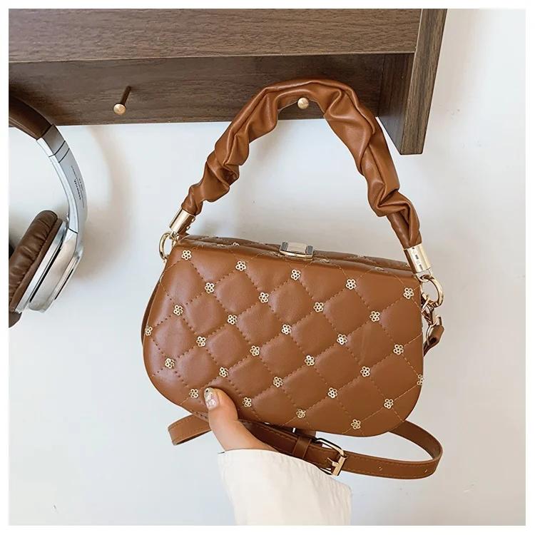 Beading Pu Shoulder Bags Women Chain on Sale  High Quality Hasp Small Square Bags Solid Fashion Crossbody Bags