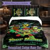 Personalized 3Pcs Bedding SetTeenage Mutant Ninja Turtles Custom Text Duvet Cover Pillowcase Set Bedroom Gift