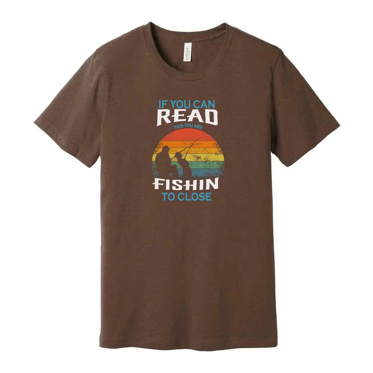 Unisex Fishing Graphic T Shirt With Sunset Rainbow Silhouette And Outdoor Advent M