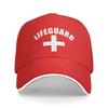 Lustige-Rettungsschwimmer-Kreuz-Geschenke Rote Unisex-Damen-Baseballkappe Vintage Lustige Papa-Mütze Täglich Für Outdoor-Reisen Angeln Streetwear