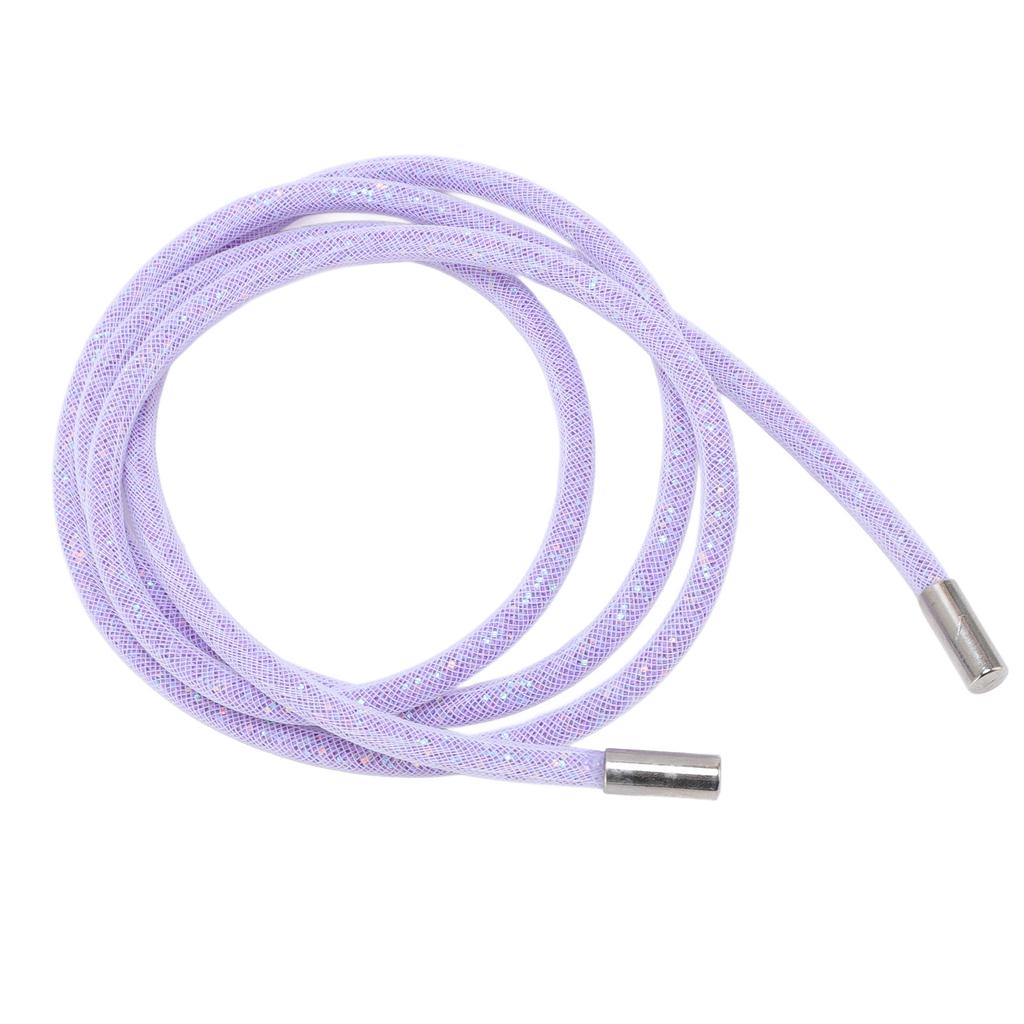 Glitter Drawstring Cord White Mesh Shiny Sequin Round String for Hoodie Clothing Shoe Sweatpants 138cm