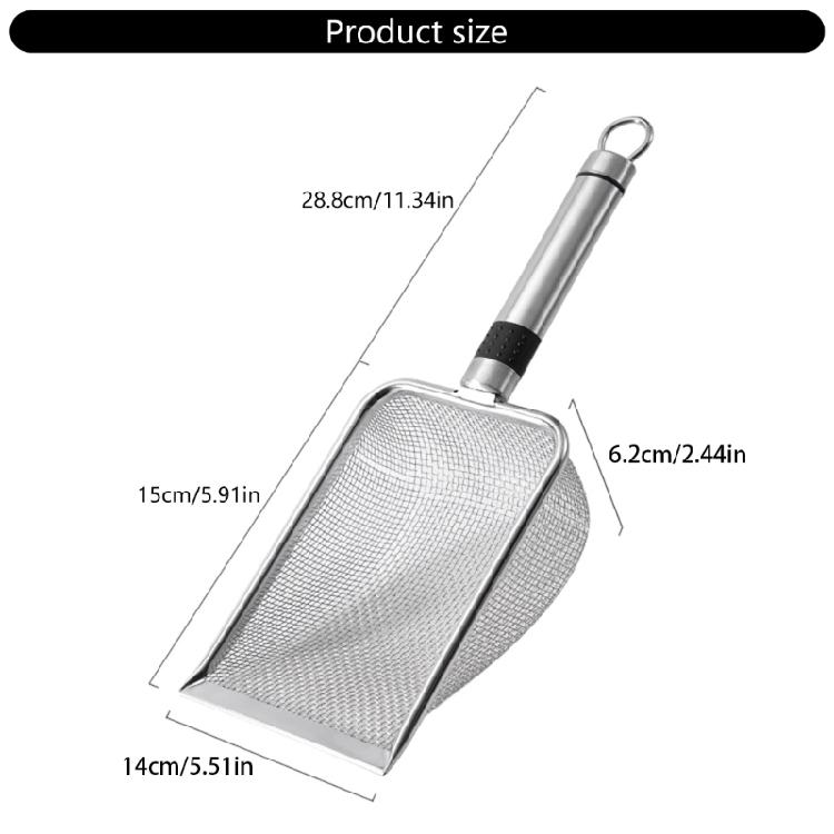 2Pcs Mesh Stainless Steel Garden Sieve Shovel Spoons Multifunctional For Garden Sifting Shovel Work Soil Sand Separation