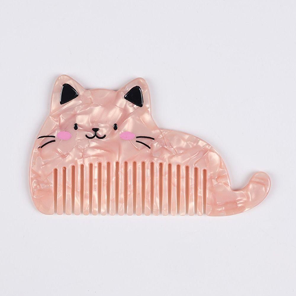 Cat Shaped Acetate Comb Wide Toothed Lovely Makeup Comb Hair Accessories Hair Styling Tool Hairdressing Comb Barber Shop Salon
