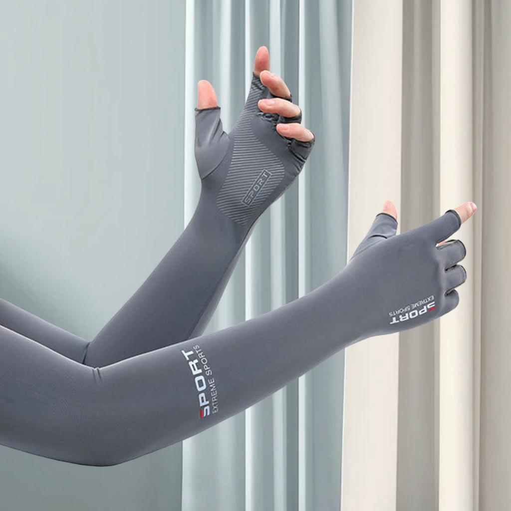 Summer Hot Sale Cooling Arm Sleeves Cover Solid Color UV Sun Anti Slip Arm Sleeves Great for Running Cycling Basketball