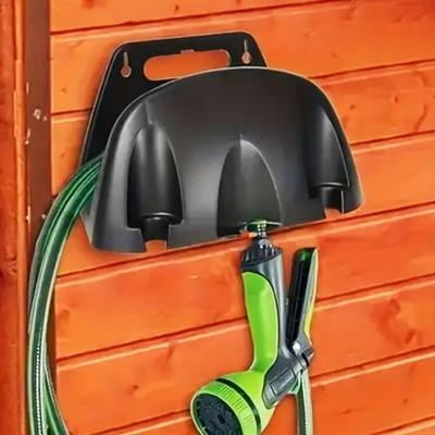 Nástěnný držák na hadici - Úložný regál do garáže s více přihrádkami pro třídění hadice, trysky a postřikovače, nářadí na mytí auta a zahradničení