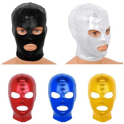 Unisex Latexová maska ​​s kapucňou Zentai Hood Maska s otvorenými očami, ústami, tvárou, kostýmom
