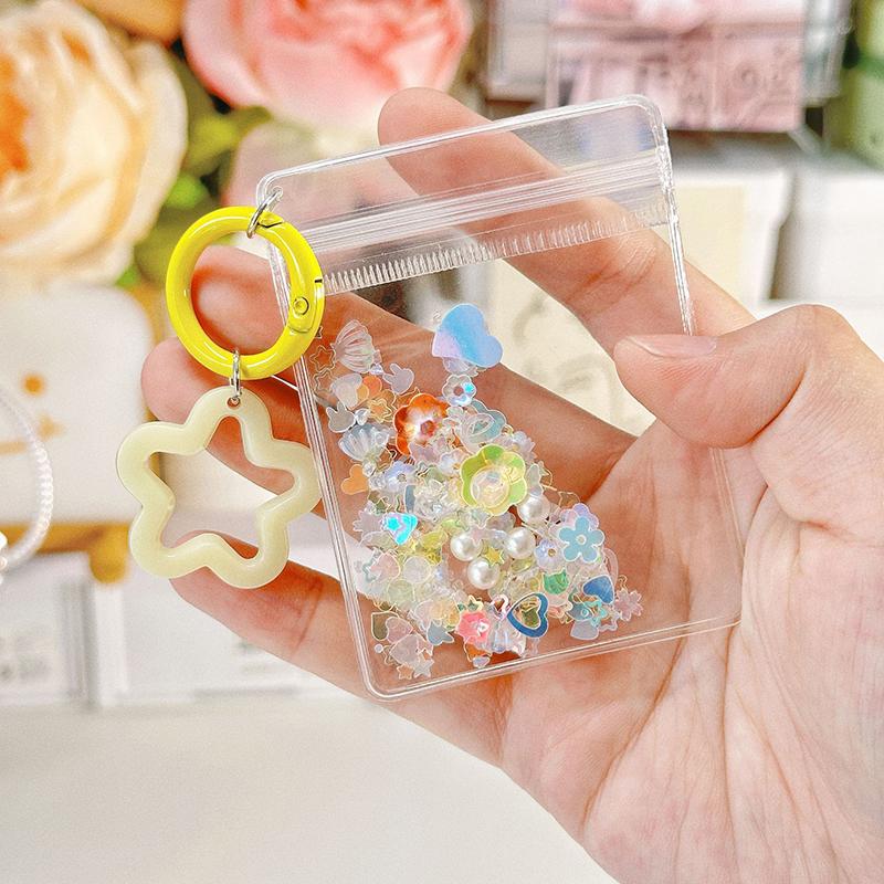 Cartoon Doll Gift Storage Bag Keychain Transparent Five-Pointed Star Pendant Toy Doll Gift Bag Children Toy Doll Storage Bag