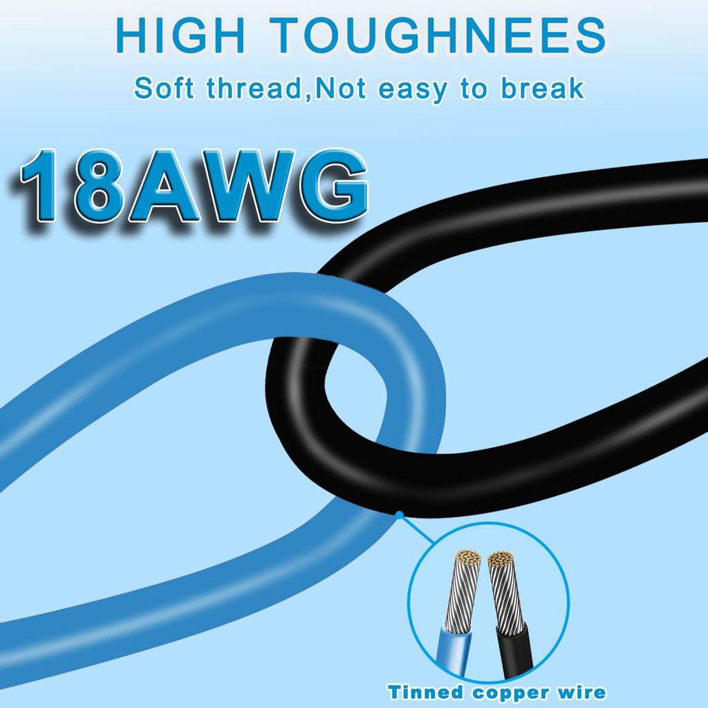 MKBKLLJY 5pcs 9005 9006 HB3 Female Adapter Wiring Harness Socket Wire Pigtail with 18AWG