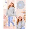 Girls' Heart Print Casual Comfortable Soft Loose Pullover Sweatshirt and Leggings 2-Piece Set, New Autumn/Winter, Playful, Sweet and Cool Style