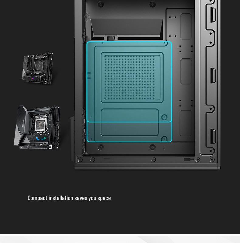 Compact Cross-Border M-ATX Brushed Computer Case for Home & Office