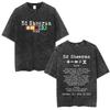Ed Sheeran European Tour 2025 Vintage Washed T Shirts Mens Women Clothing Cotton Casual Short Sleeve Tshirt Fashion Tee Shirts