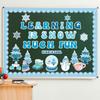 66PCS Winter Bulletin Board Kit Snowflakes Boarders Snowman Cutouts Learning Is Snow Much Fun Decoration Set Gloves Hat Hot Coco Boots Cedars Wall