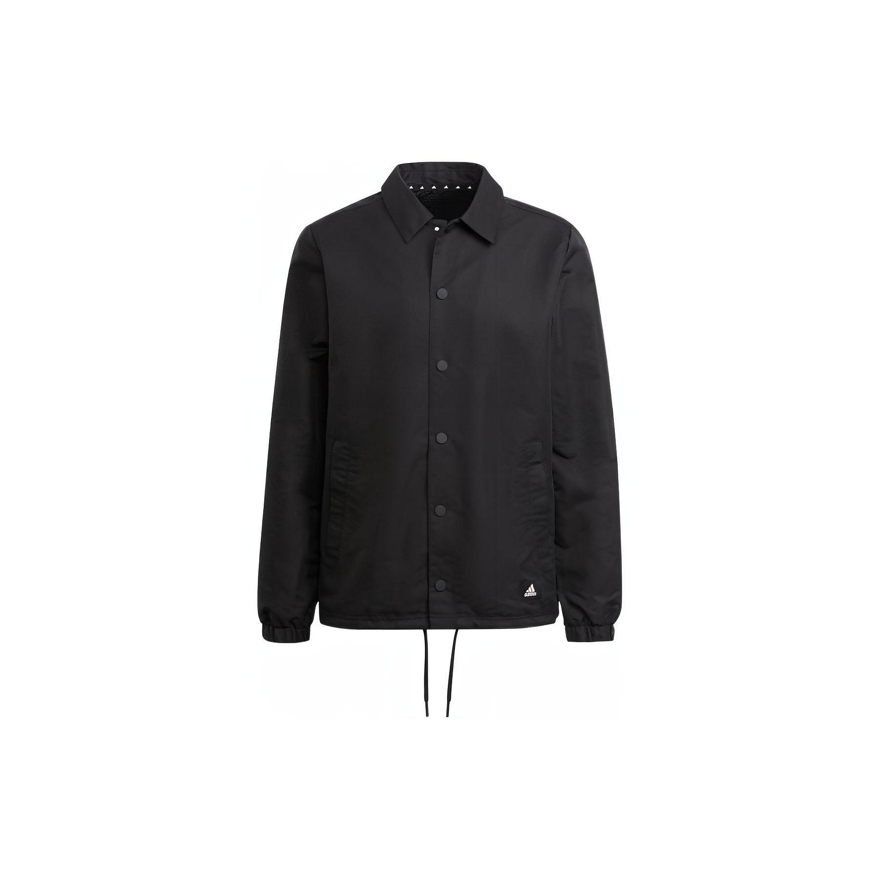adidas Sportswear Future Icon Coach Jacket Solid Color lapel Long Sleeves Black Men s H39794 M