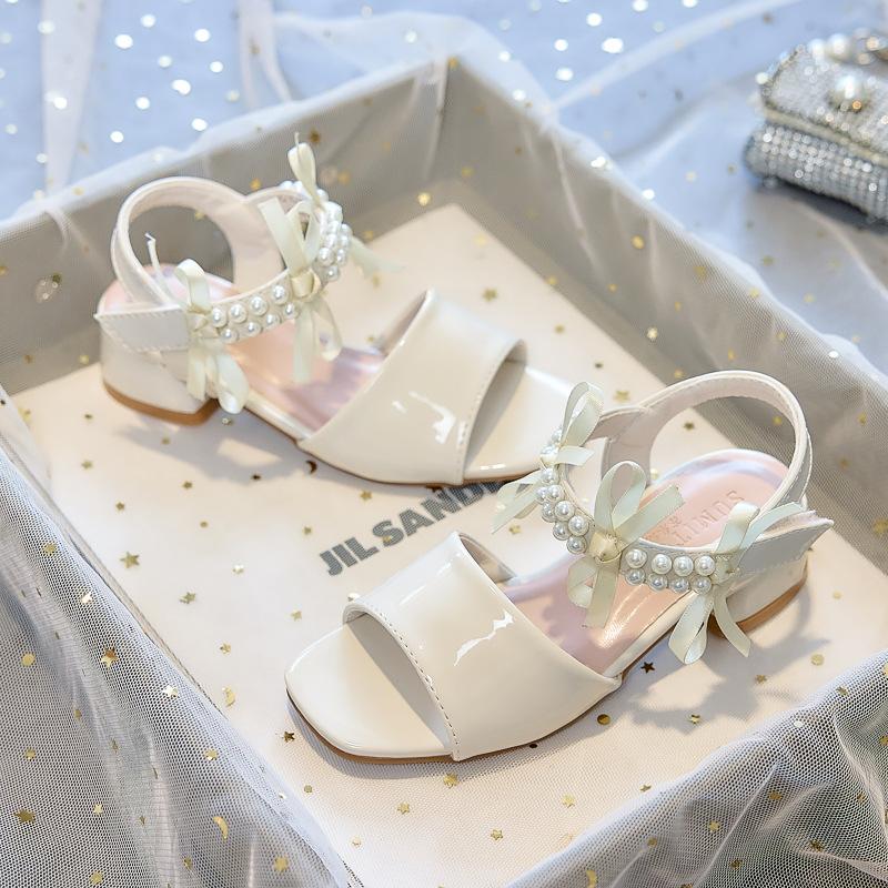 Girls' Sandals Children's Princess Shoes2026New Summer High-Heeled Shoes for Little Girls with Chunky Heels for Children's Performances and Fashion