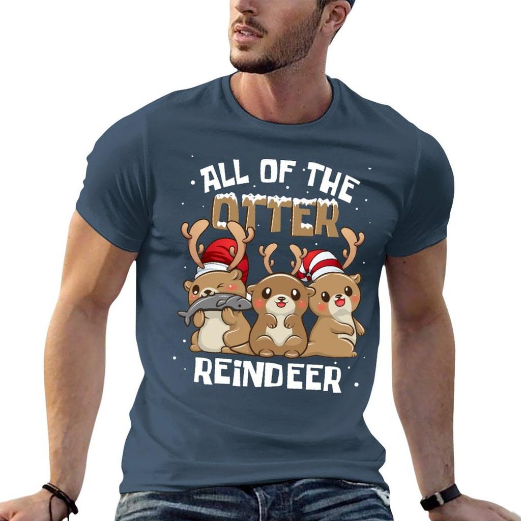 All Of The Otter Reindeer Cute Christmas Stocking Gift Tshirt Plus Size Lightweight Tee Shirt