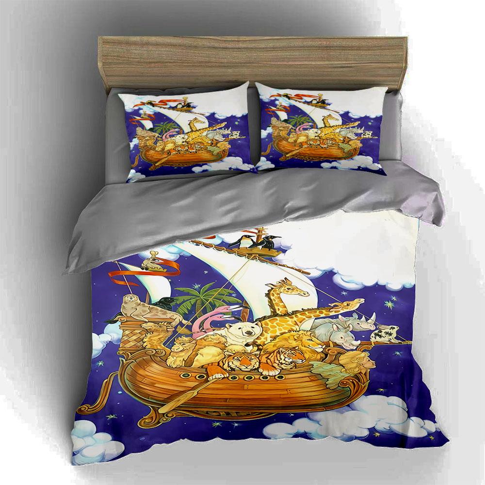 Animals, Ship, Clouds Bedding Duvet Cover Sets Duvet Covers Pillowcases Gifts (1 * Duvet Cover 2 * Pillowcases, Without Duvet Insert)