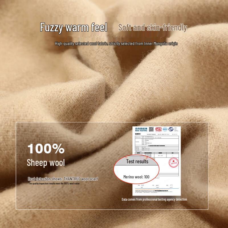 Women's Luxury 100% Wool Autumn Winter Shawl Scarf