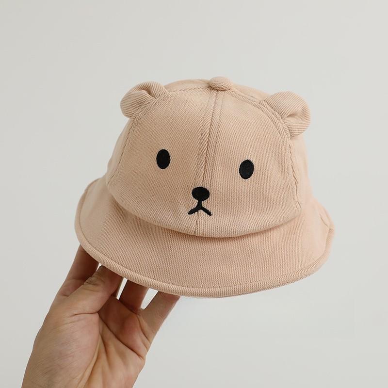 2024 Spring/Summer Korean Baby Cute Bear Bucket Hat - Unisex Sun Protection