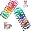 With Bells Adjustable Size Cat Head Pattern Kitten Decor Cat Neck Strap Pet Accessories Cat Collar