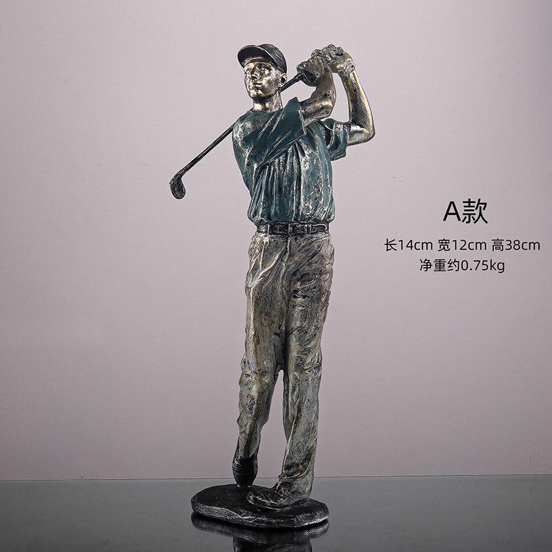 Golfer Sculpture, Golf Swing Statue, Resin Handicraft Ornament, Home Decoration for Bedroom, Living Room, and Study