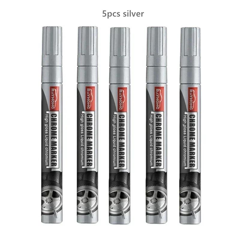 Chrome Marker Pen Car DIY Oily Paint Metallic Tyre Wheel Graffiti Tread Environmental Highlights Silver White Craftwork Amagi