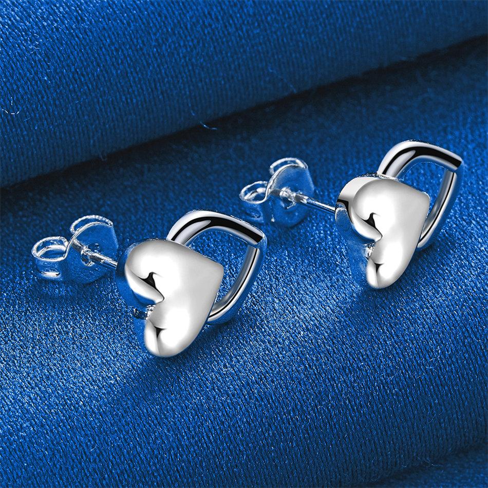 925 Sterling Silver Luxury Exquisite Double Heart Stud Earrings for Women Fashion Wedding Charm Gift Party Jewelry
