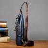 Men Sling Backpack Retro Faux Leather Chest Bag Crossbody Purse with Adjustable Shoulder Strap for Commuting Travel Daily Errands