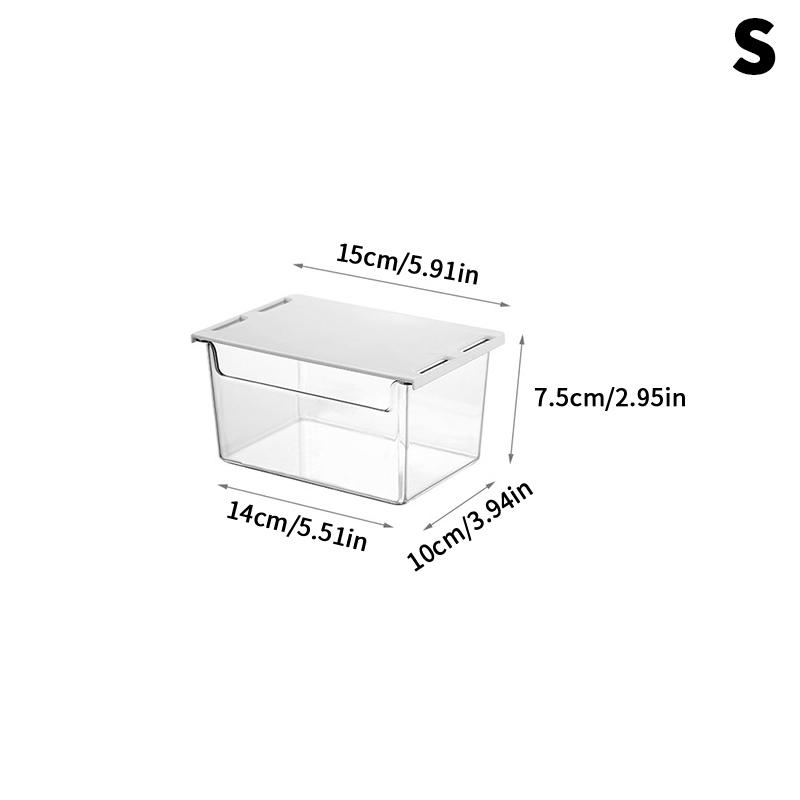Drawer Style Storage Box Under The Mirror Cabinet Transparent Bathroom Cotton Stick Bathroom Office Pull-Out Storage Shelf